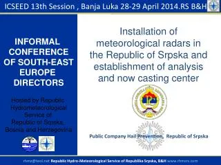 ICSEED 1 3 th Session , Banja Luka 2 8-29 April 201 4.RS B&amp;H