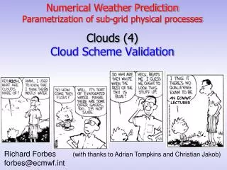 Richard Forbes (with thanks to Adrian Tompkins and Christian Jakob ) forbes@ecmwf.int