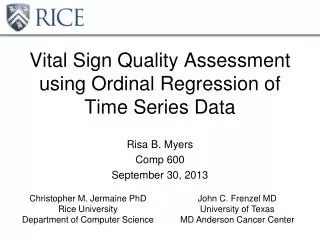 Vital Sign Quality Assessment using Ordinal Regression of Time Series Data