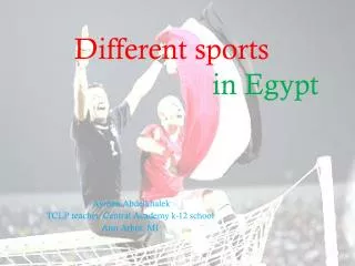 Different sports in Egypt
