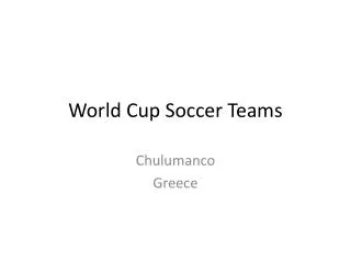 World Cup Soccer Teams