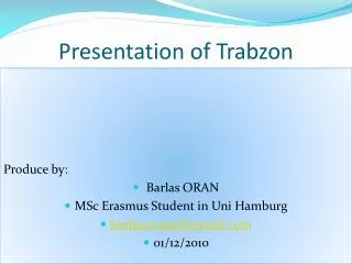 Presentation of Trabzon