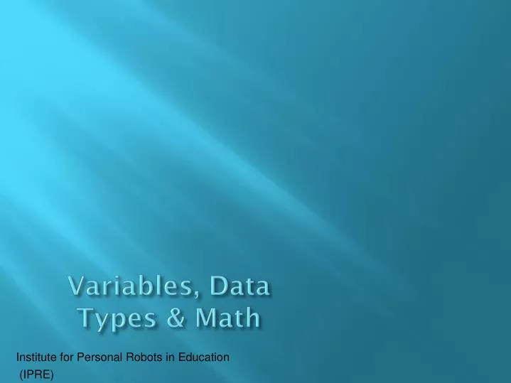 variables data types math