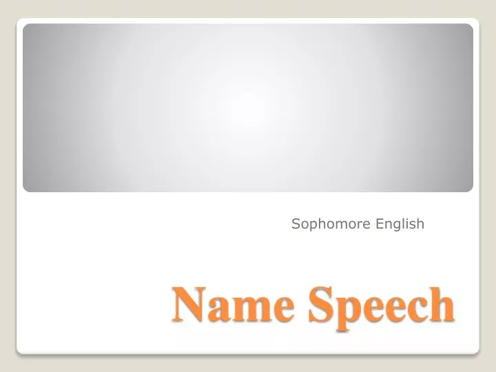 name speech