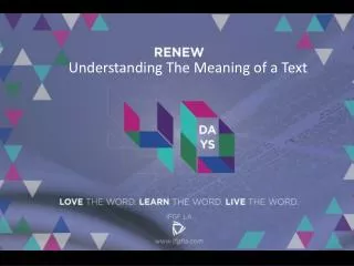 Understanding The Meaning of a Text
