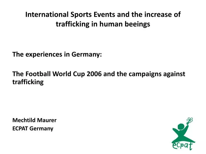 international sports events and the increase of trafficking in human beeings
