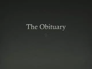 The Obituary