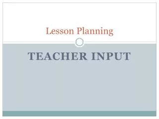 Lesson Planning