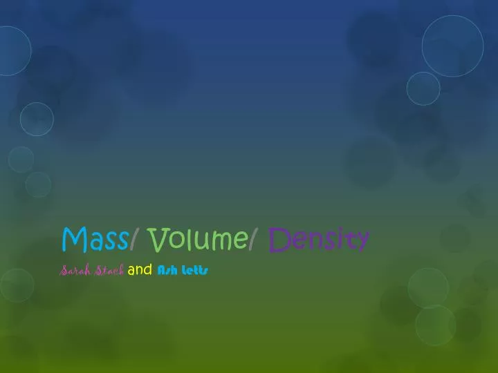 mass volume density