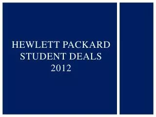 Hewlett Packard Student Deals 2012