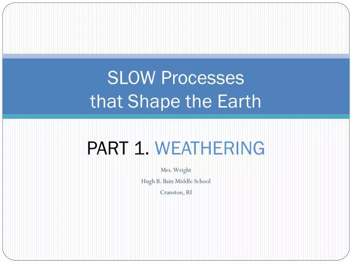 slow processes that shape the earth part 1 weathering