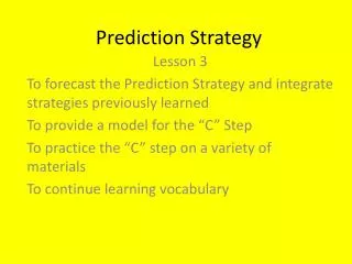 Prediction Strategy