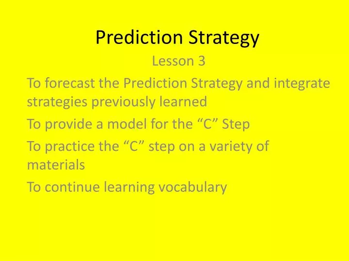 prediction strategy