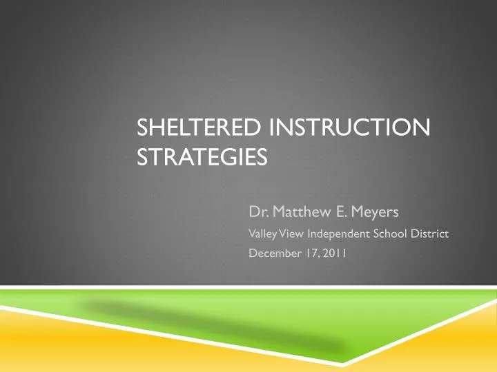 sheltered instruction strategies