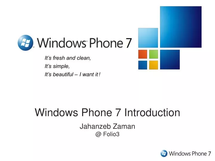 windows phone 7 introduction