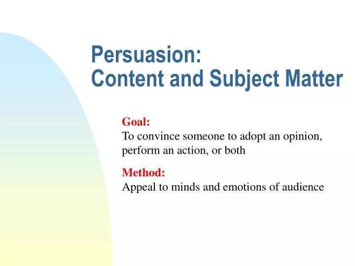 persuasion content and subject matter