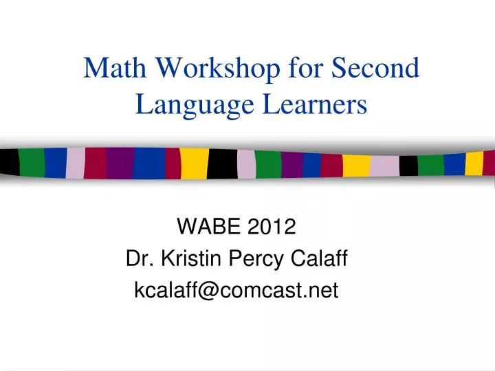 math workshop for second language learners