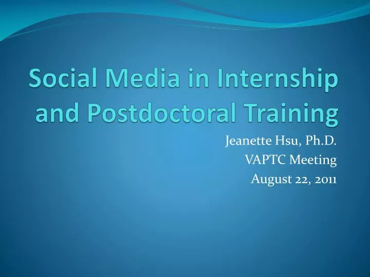 social media in internship and postdoctoral training