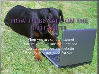 How To Be Safe On The INTERNET!!