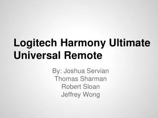 Logitech Harmony Ultimate Universal Remote