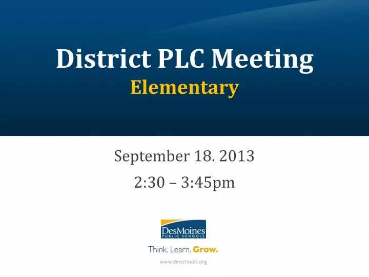 district plc meeting elementary
