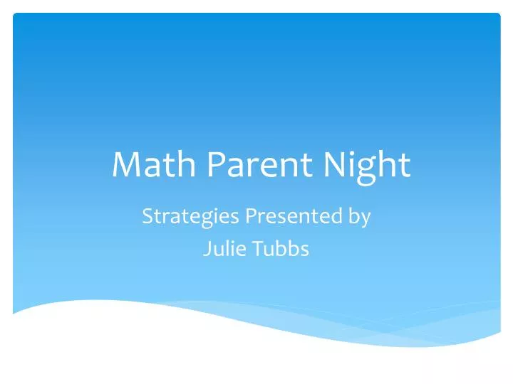 math parent night