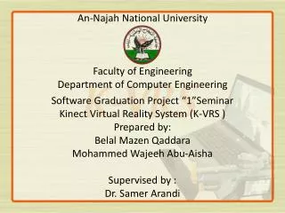 An- Najah National University Faculty of Engineering Department of Computer Engineering
