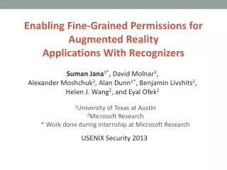 Enabling Fine-Grained Permissions for Augmented Reality Applications With Recognizers
