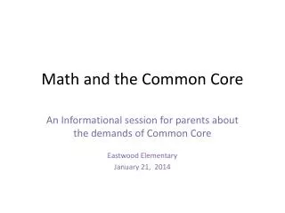 Math and the Common Core