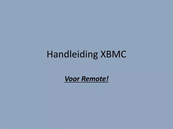 handleiding xbmc
