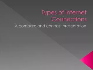 Types of Internet Connections