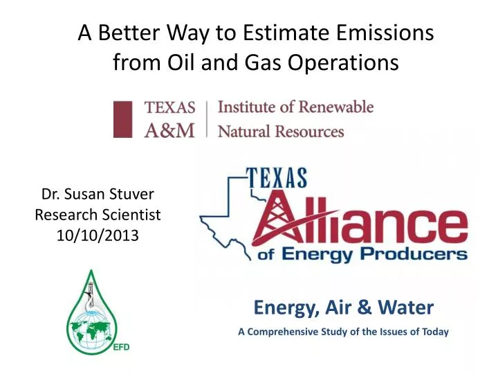 a better way to estimate emissions from oil and gas operations