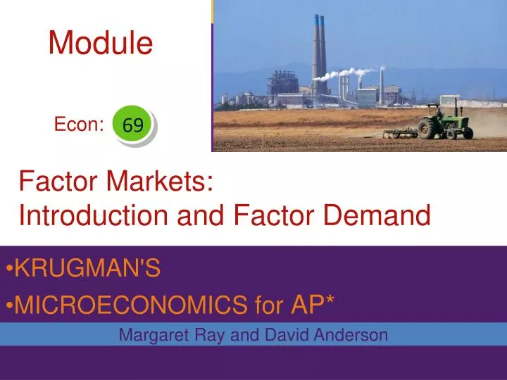 factor markets introduction and factor demand