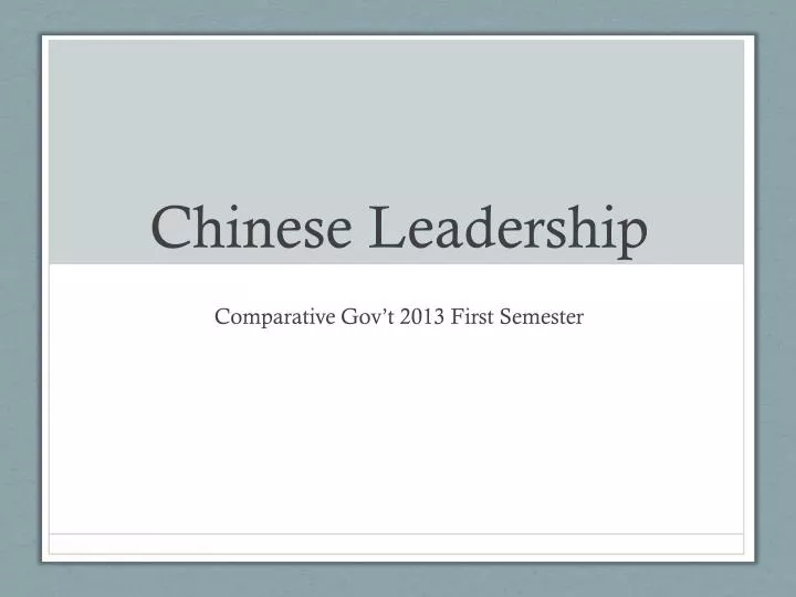 chinese leadership