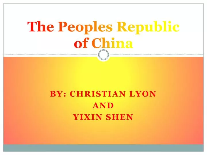 the peoples republic of china