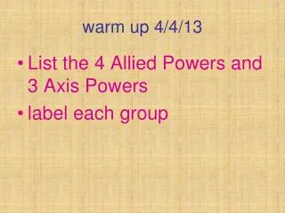 warm up 4/4/13