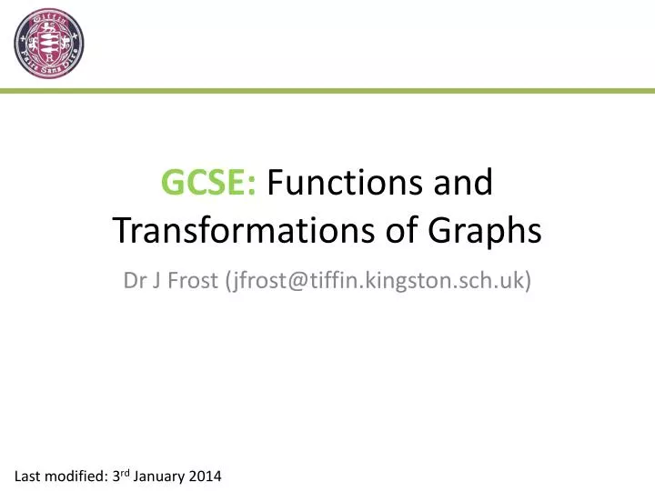 gcse f unctions and transformations of graphs