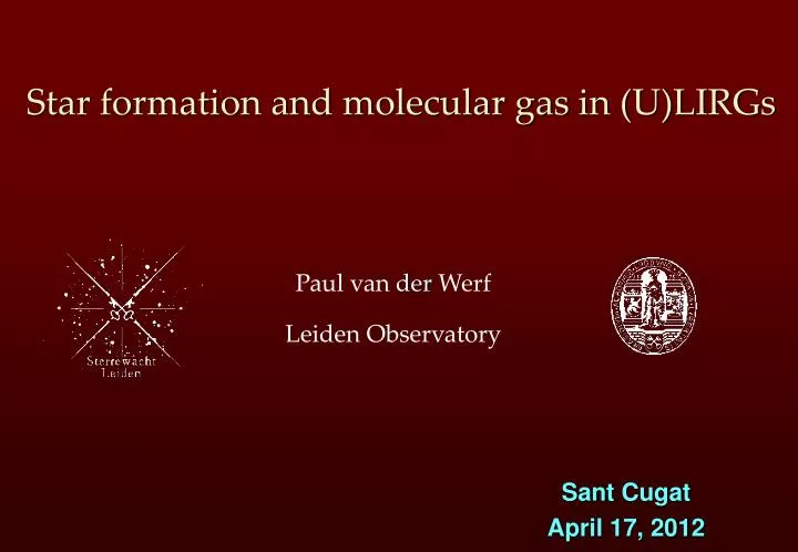 star formation and molecular gas in u lirgs