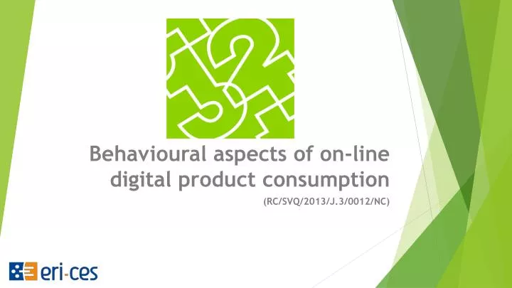 behavioural aspects of on line digital product consumption