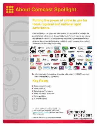 Putting the power of cable to use for local, regional and national spot advertisers .