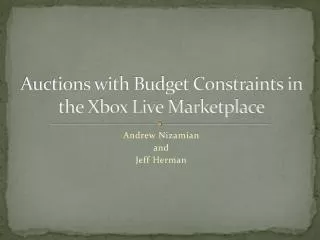 Auctions with Budget Constraints in the Xbox Live Marketplace