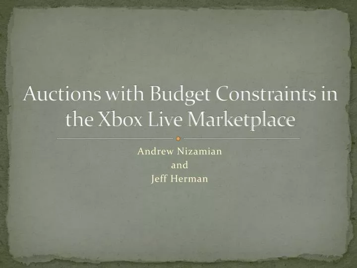auctions with budget constraints in the xbox live marketplace