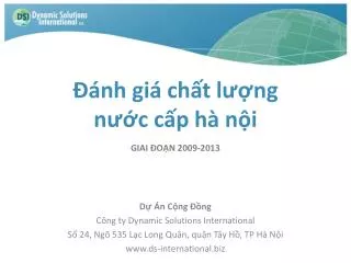 nh gi ch t l ng n c c p h n i