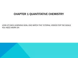 Chapter 1 quantitative chemistry