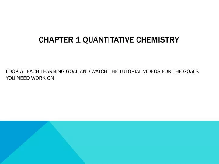 chapter 1 quantitative chemistry