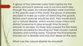 NATURAL DISASTERS