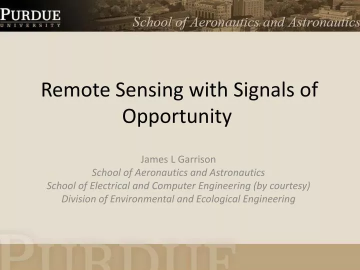 remote sensing with signals of opportunity