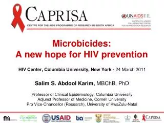 Microbicides : A new hope for HIV prevention