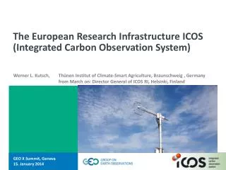 The European Research Infrastructure ICOS (Integrated Carbon Observation System)