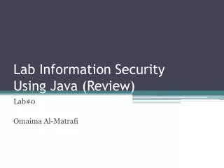 Lab Information Security Using Java (Review)